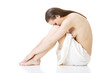 Beautiful woman before spa treatment.