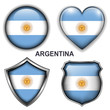 Argentina flag icons, vector buttons.
