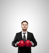 businessman in boxing gloves