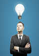 businessman and lamp