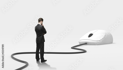 Photo: businessman and mouse businessman and mouse