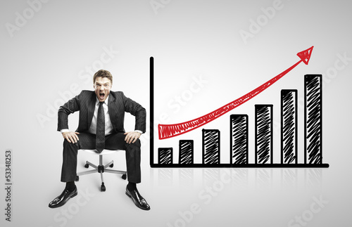 Photo: businessman and drawing graph businessman and drawing graph