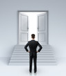 man and  doors