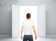 Photo: man and opened door man and opened door