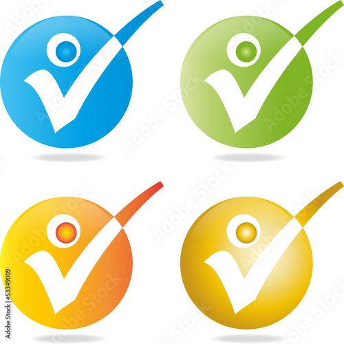 Vector: Logo, Haken, Häkchen, Mensch Logo, Haken, Häkchen, Mensch