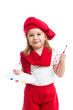 Photo: little girl in artist costume isolated little girl in artist costume isolated