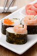 Mixed sushi on a white plate