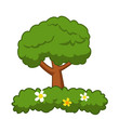 Cartoon tree isolated on white background