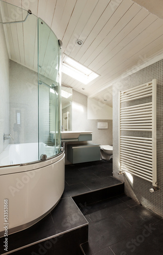 Photo: interior,.modern bathroom in an old loft interior,.modern bathroom in an old loft