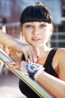 face of beautiful young woman y