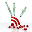 3d render of a addicted woman symbol with injection