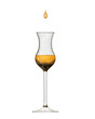 Grappa im Glas mit Tropfen