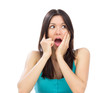 Photo: beautiful shouting yelling happy woman smiling beautiful shouting yelling happy woman smiling