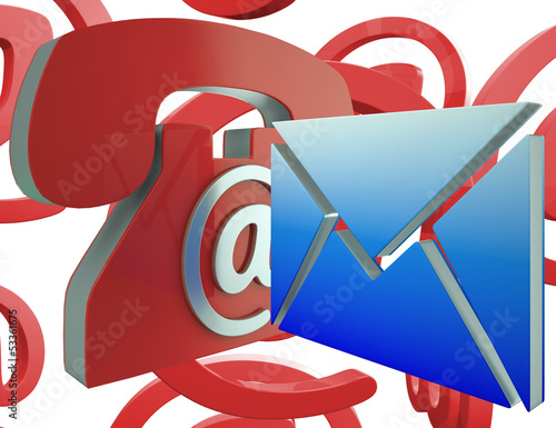 Illustration: Phone Envelope Shows Telephone And Internet Communication Phone Envelope Shows Telephone And Internet Communication