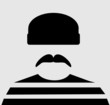 prisoner wearing stripes