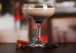 Cream cocktail on table in cafe