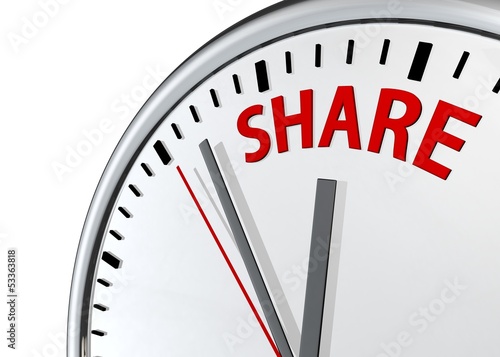 Illustration: Time to share concept Time to share concept