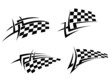 Tribal tattoo with racing flag