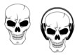 Vector: Danger skull in headphones Danger skull in headphones