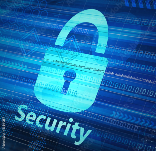 Illustration: Concept of computer security lock icon on computer screen Concept of computer security lock icon on computer screen