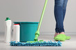 Photo: Cleaning floor in room close-up Cleaning floor in room close-up