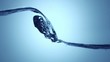 Water splash with bubbles of air