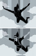 Vector: Happy parachuting girl Happy parachuting girl