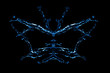 Watersplash isolated on black background