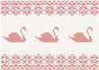 Vector: knitted pattern with swan and beautiful ornament knitted pattern with swan and beautiful ornament
