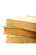 Foto: Stack of old books on a white background. Stack of old books on a white background.