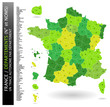 Carte de France - Départements + liste