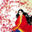 the girl in a kimono