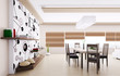 Illustration: Interior of modern dining room Interior of modern dining room