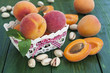 Fresh apricots with pistachio