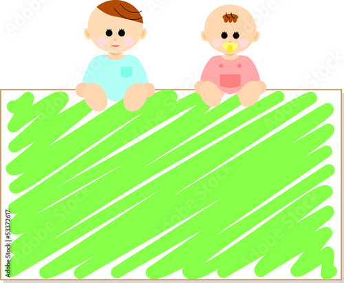 Vector: ボードに座る子供達 ボードに座る子供達