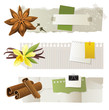 Banners with anise, vanilla, cinnamon