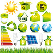 Ecology and renewable energy icons set.