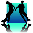 roller blades blue square