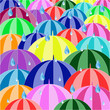 A colorful umbrella on a rainy day,Umbrella And rain Drops
