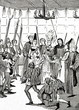 Medieval ladys decorate the winners of tournament