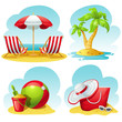 beach icon set