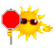 Sunshine with a blank road sign