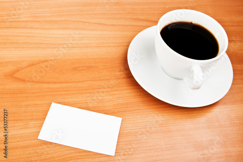 Photo: coffee and business card coffee and business card