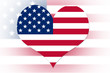 Illustration: USA flag heart USA flag heart