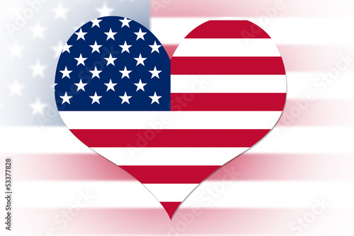 Illustration: USA flag heart USA flag heart