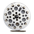 Old fishing reel isolated. Clipping path included.