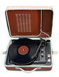 Old portable turntable. Clipping path included.