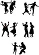 Vector: dancers in silhouette dancers in silhouette