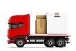 3d truck with packages delivery