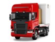 3d truck with packages delivery